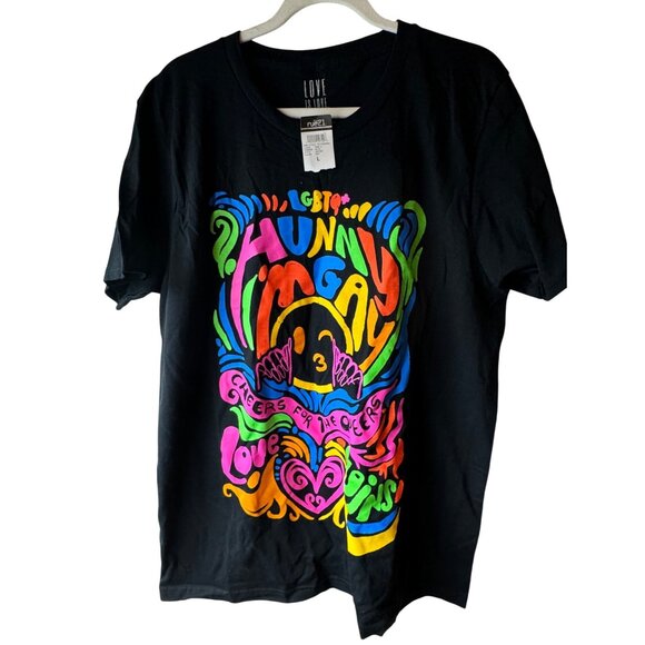 LGBTQ+ Hunny Im Gay Love Is Love Black T-Shirt Size L By Rue21 - Picture 1 of 6